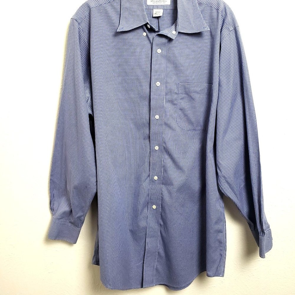 Brooks Brothers Micro Plaid Button Down Shirt Non - Picture 1 of 8